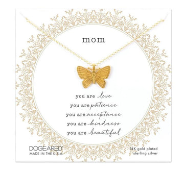 Dogeared Gold Mom Butterfly Necklace