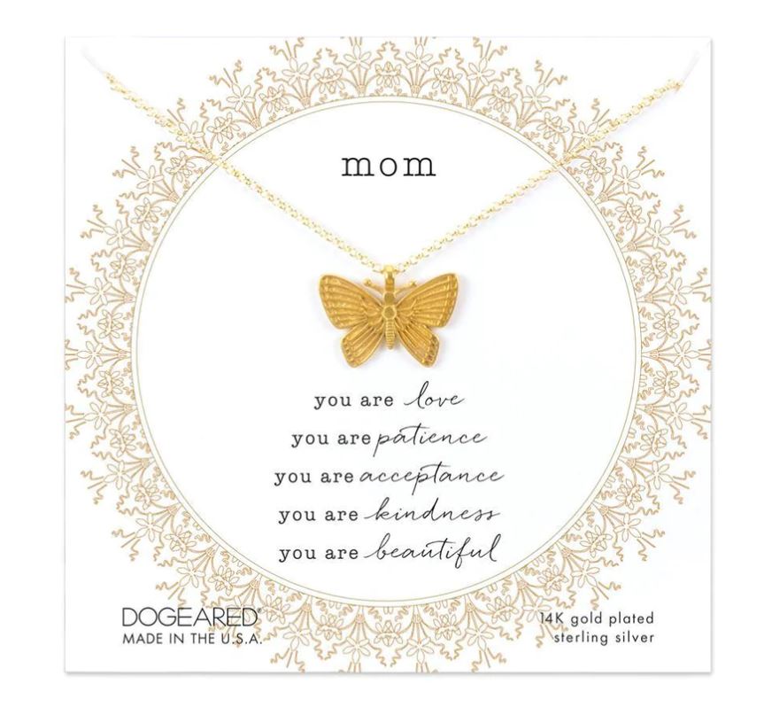 Dogeared Gold Mom Butterfly Necklace