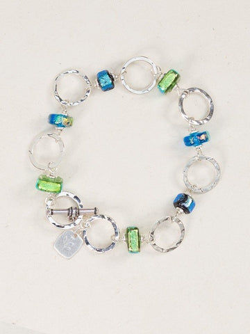 Holly Yashi Silver Aqua Celebration Bracelet