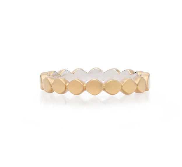 Anna Beck Gold Scalloped Stacking Ring Size 8