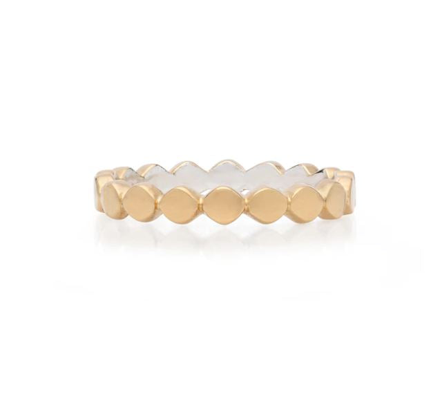 Anna Beck Gold Scalloped Stacking Ring Size 9