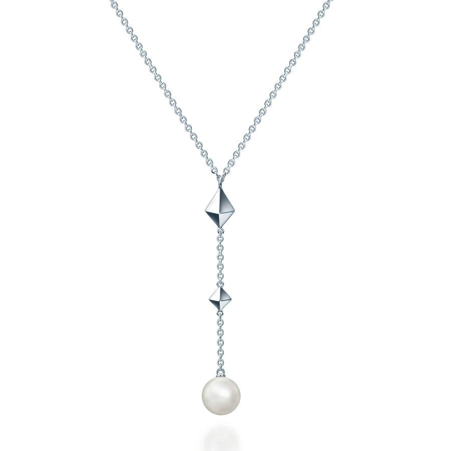 Birks Sterling Rock and Pearl Fresh Water Pearl Y Necklace