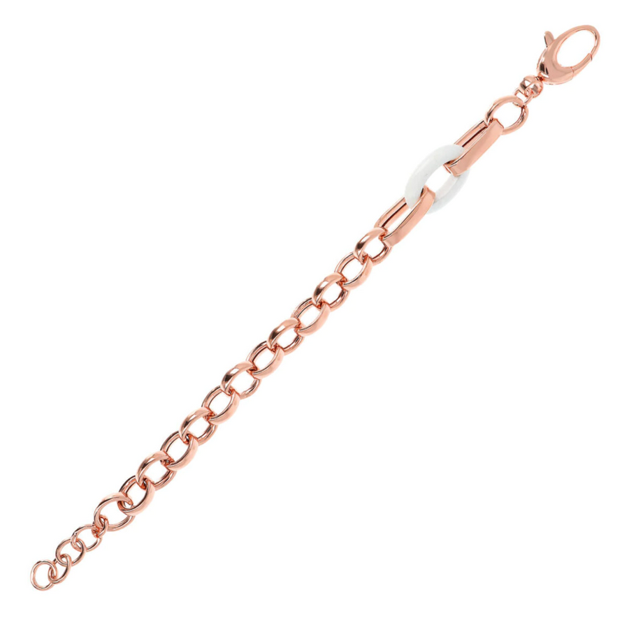 Bronzallure Oval Rolo Link With Gemstone Bracelet