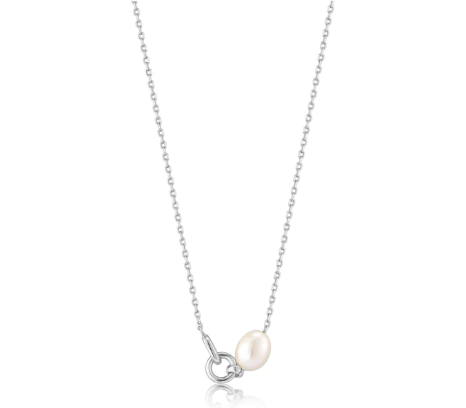 Ania Haie Silver Pearl Link Chain Necklace