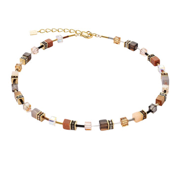Couer De Lion Iconic Precious Browns Geo Cube Necklace