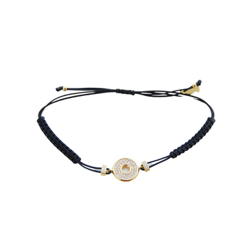 Kurshuni Gold Cz Magic Disc String Bracelet