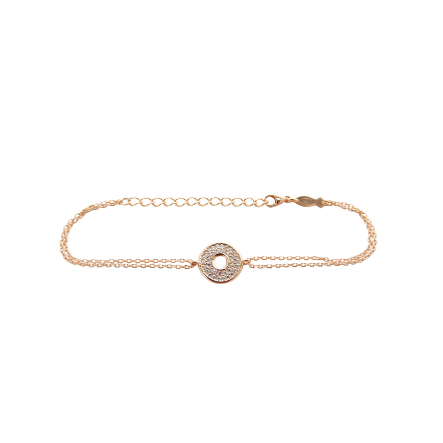 Kurshuni Rose Gold CZ Magic Disc Bracelet