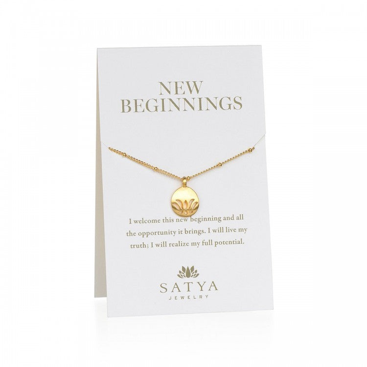 Satya Gold Lotus New Beginnings Necklace