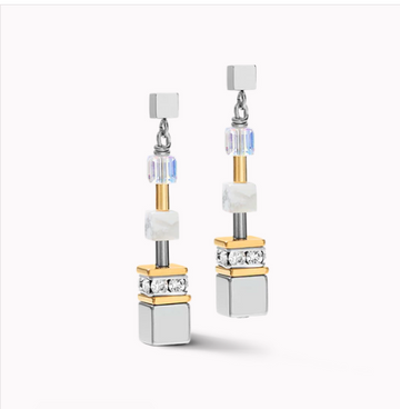 Coeur De Lion Multitask Gold Silver Geocube Earrings