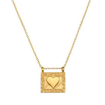 Satya Gold Rectangle Heart Necklace