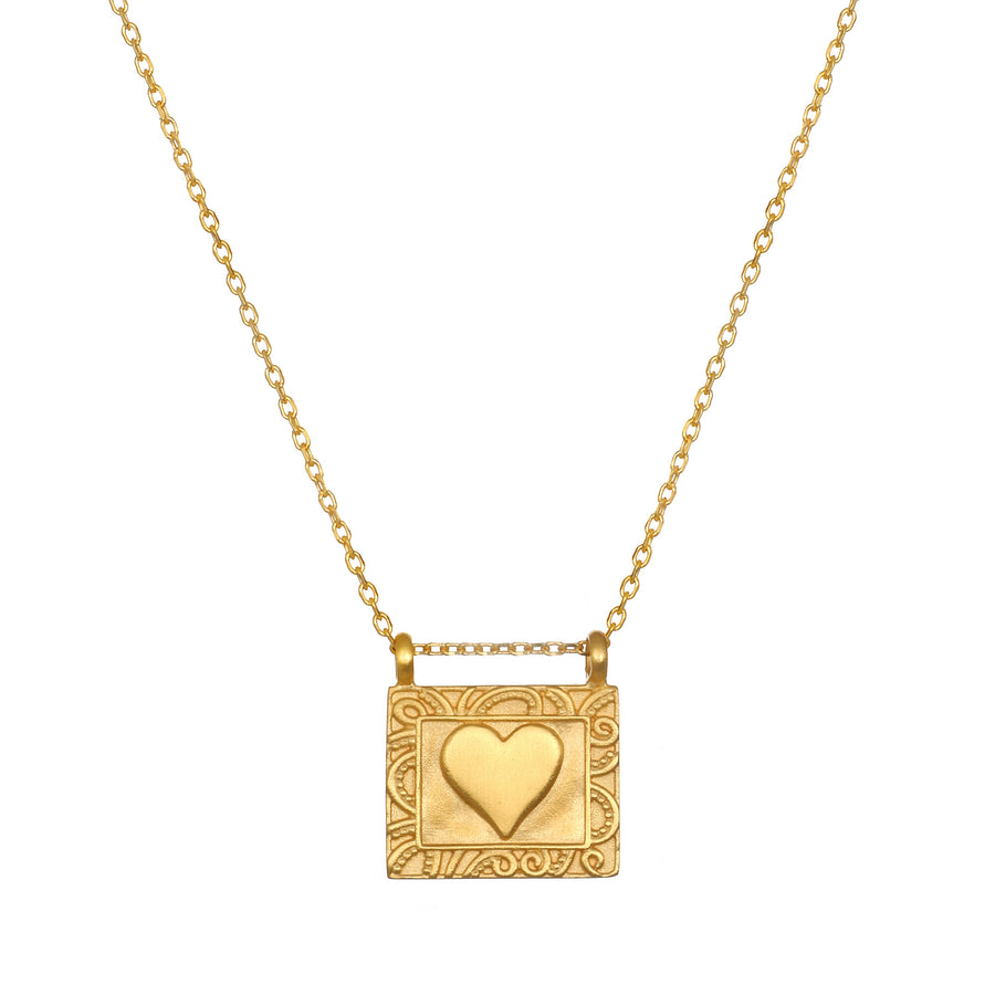 Satya Gold Rectangle Heart Necklace