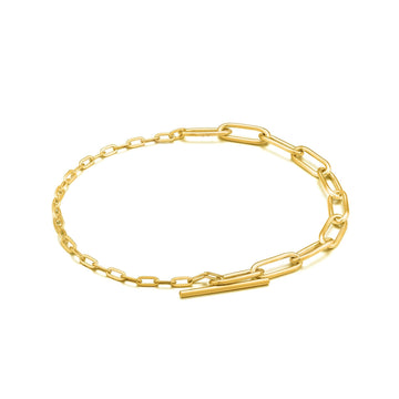 Ania Haie Gold Mixed Link T-Bar Bracelet