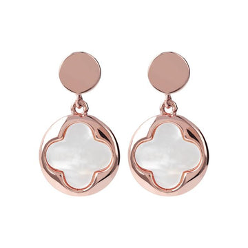 Bronzallure Mother Of Pearl Clover Drop Earrings