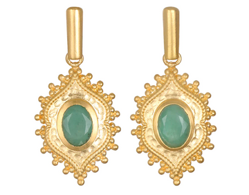 Satya Emerald Medallion Drop Earrings