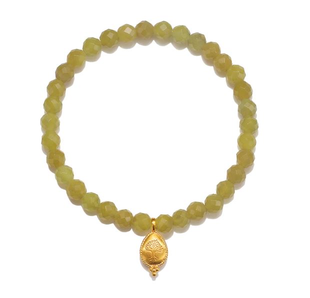 Satya Olive Jade Tree of Life Stretch Bracelet