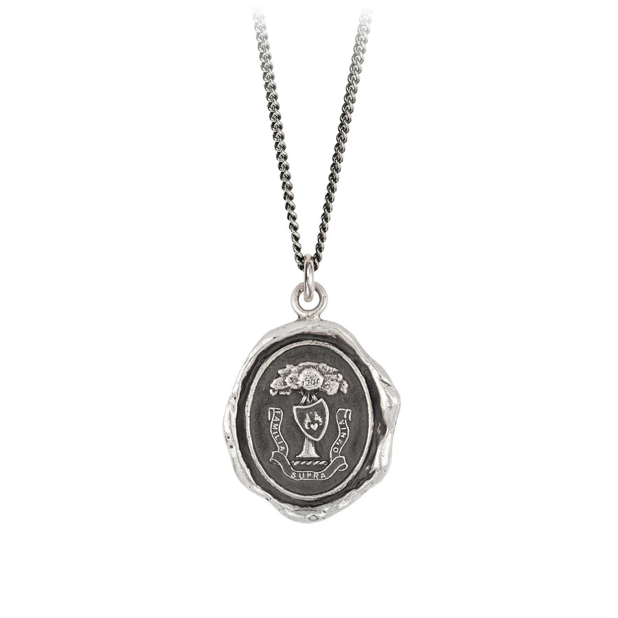 Pyrrha Silver 'Family Above All' Necklace 18