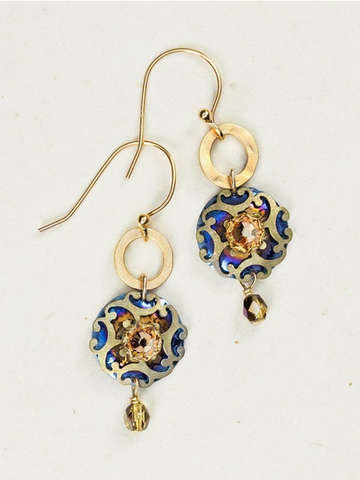 Holly Yashi Gold Blue 'Encircled Abela' Earrings