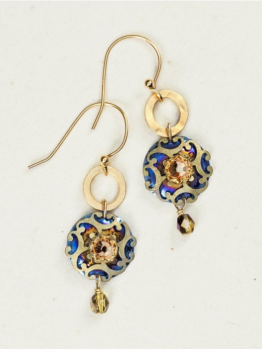 Holly Yashi Gold Blue 'Encircled Abela' Earrings