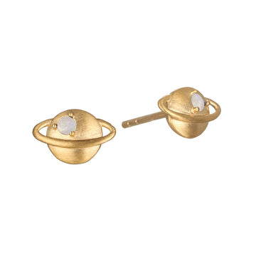 Satya Gold Moonstone Saturn Studs