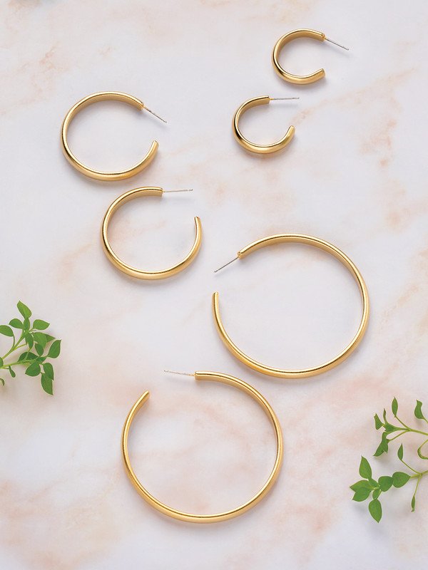 Holly Yashi Gold 'Cara' Large Hoop Post Earrings