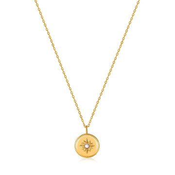 Ania Haie Gold Mother of Pearl Sun Necklace