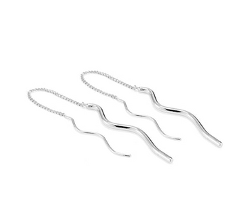 Jenny Bird Silver Squiggle Threader Earrings