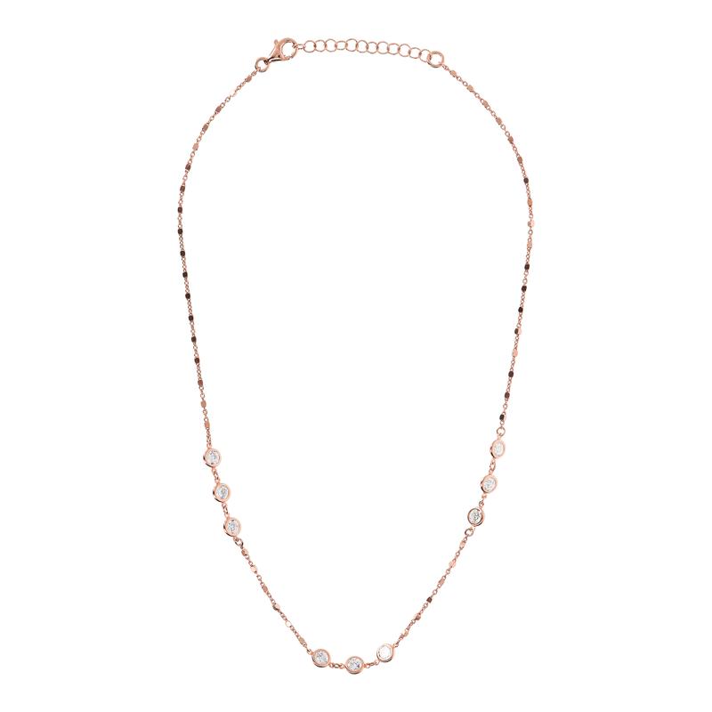 Bronzallure Rose Gold With Cz Necklace