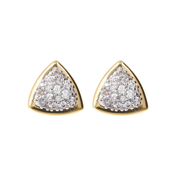 Bronzallure Cubic Zirconia Triangle Golden Earrings