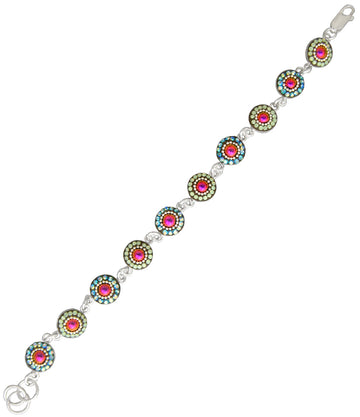 Mosaico Sterling Round Link Pastels Bracelet