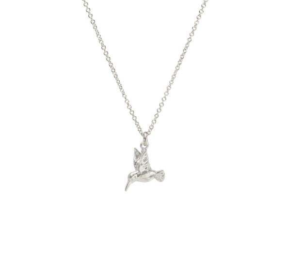 Dogeared Silver 'Trust Your Journey' Hummingbird Necklace