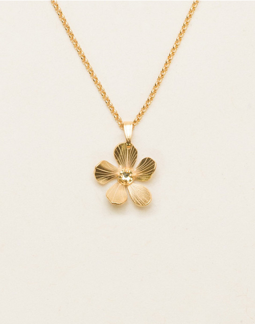 Holly Yashi Gold Plumeria Drop Necklace