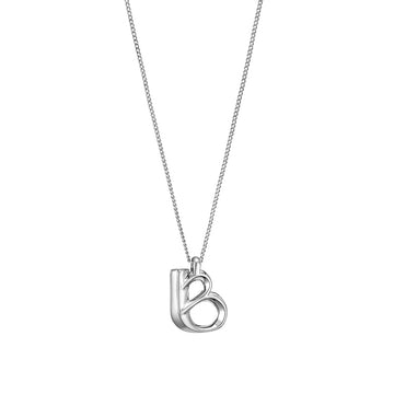 Jenny Bird Silver Monogram Necklace 'B'
