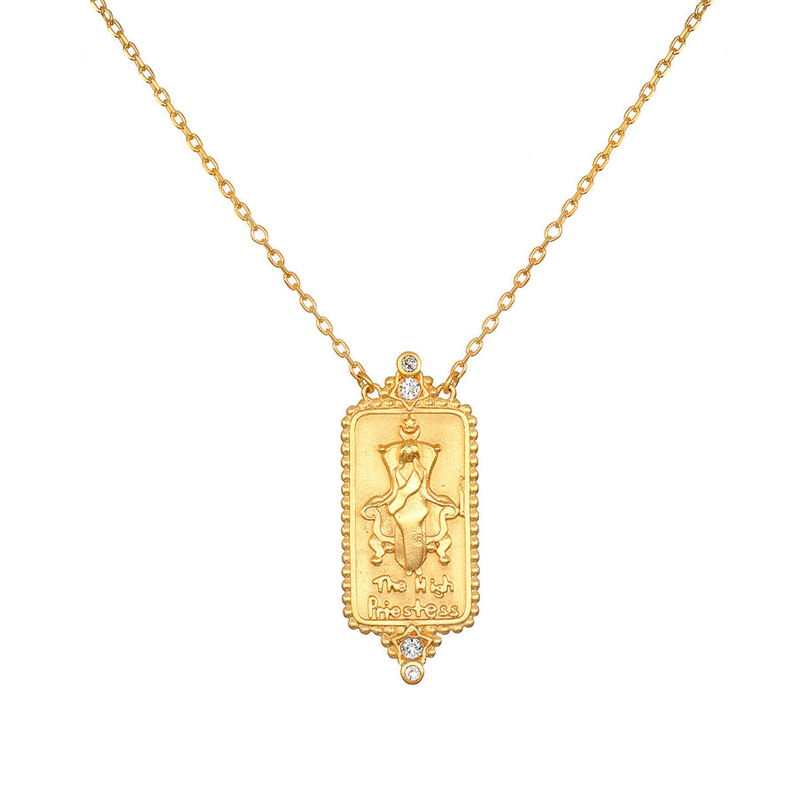 Satya Gold High Priestess Tarot Necklace