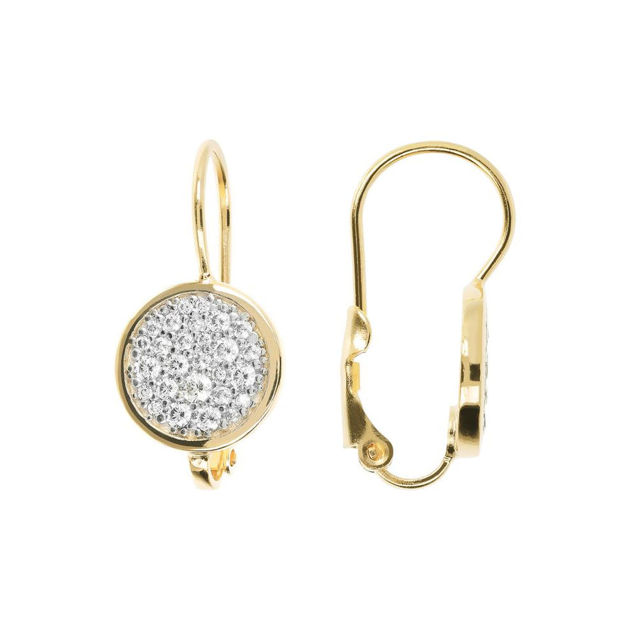 Bronzallure Golden and Round Pavé Pendant Earrings