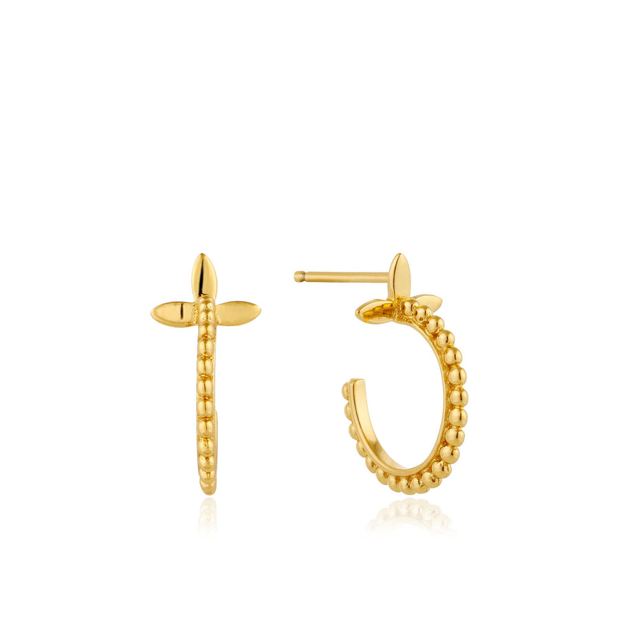 Ania Haie Gold Modern Beaded Hoop Earrings
