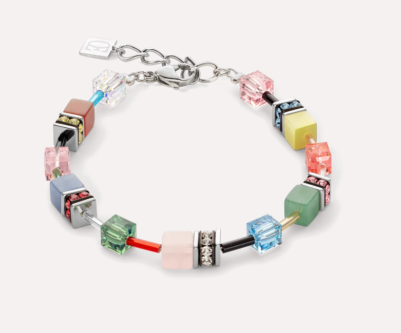 Coeur De Lion Rose Quartz Aventurine GeoCube Bracelet