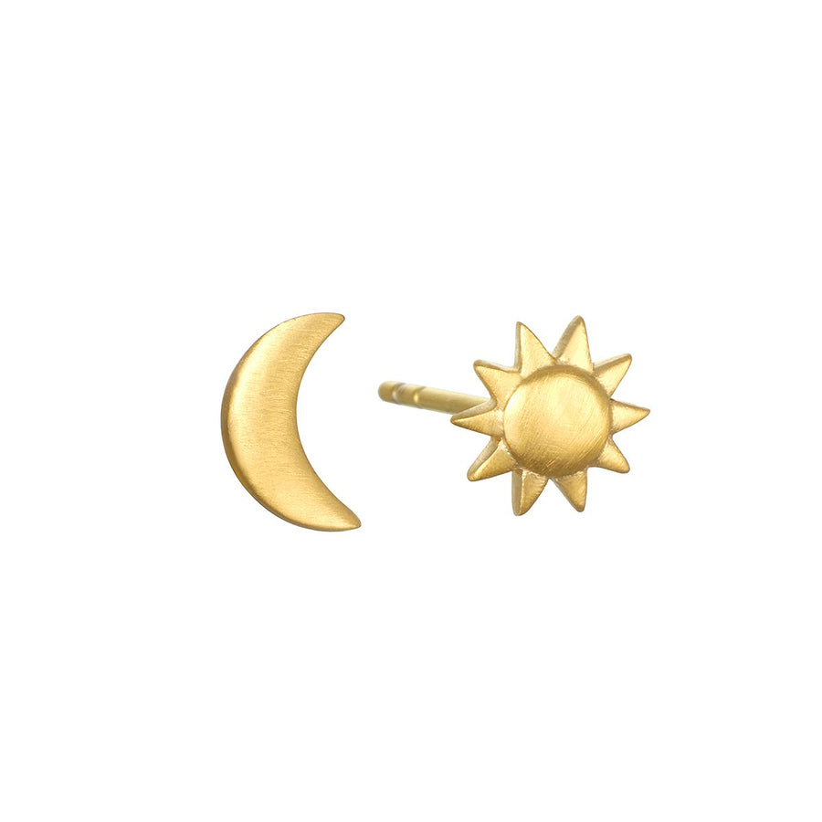 Satya Gold Sun and Moon Stud Set