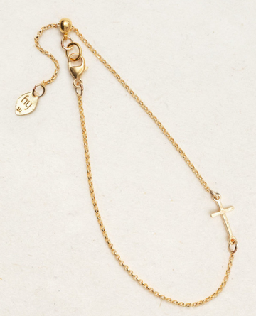 Holly Yashi Gold Love And Honor Cross Bracelet