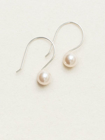 Holly Yashi Silver Julianna Pearl Drop Earrings White