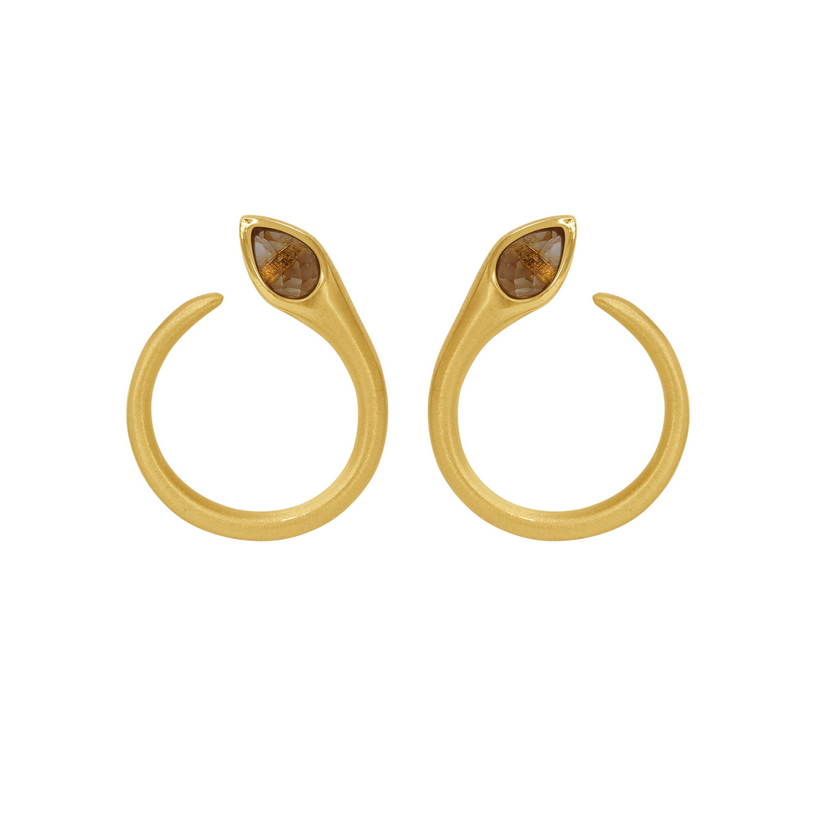 Dean Davidson Eterna Midi Soft Ash Gemstone Frontal Hoop Earrings