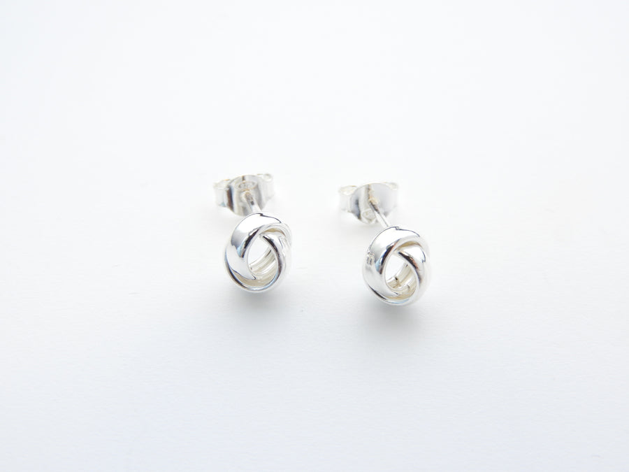 Marseille Silver Two Links Entwined Studs