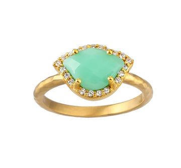 Satya Chrysoprase Lotus Ring Size 8