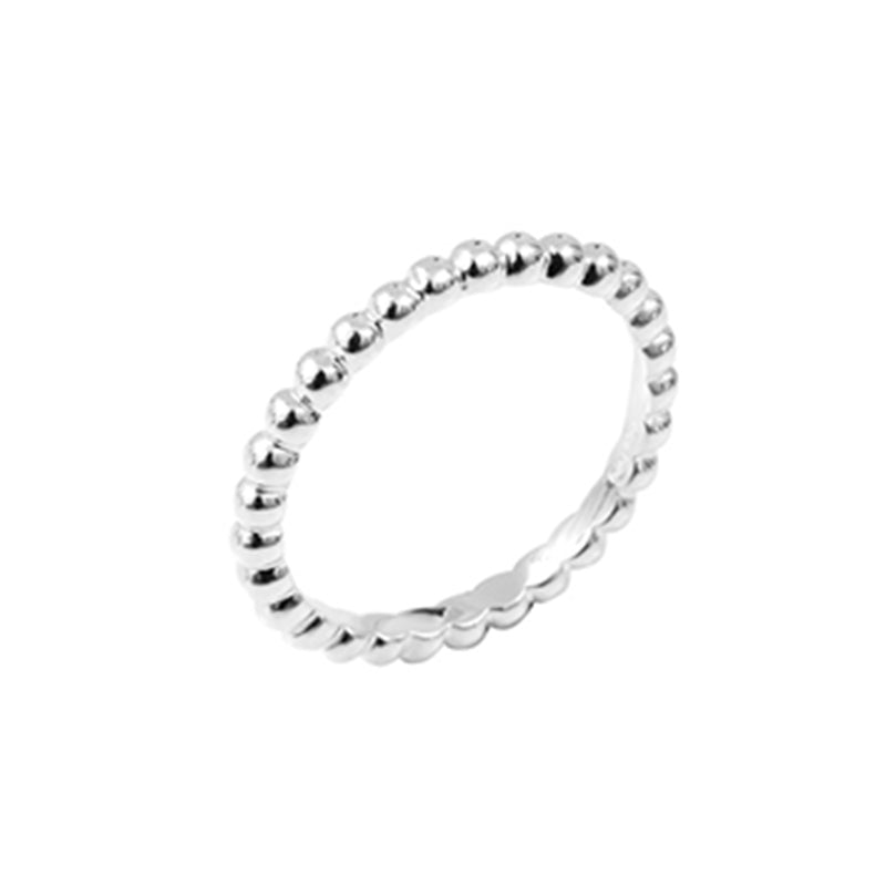 Marseille Silver Skinny Ball Ring Size 8.5