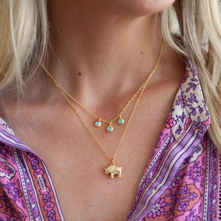 Anna Beck Gold Small Elephant Charity Necklace