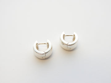 Marseille Silver Wide Small Huggie Hoops