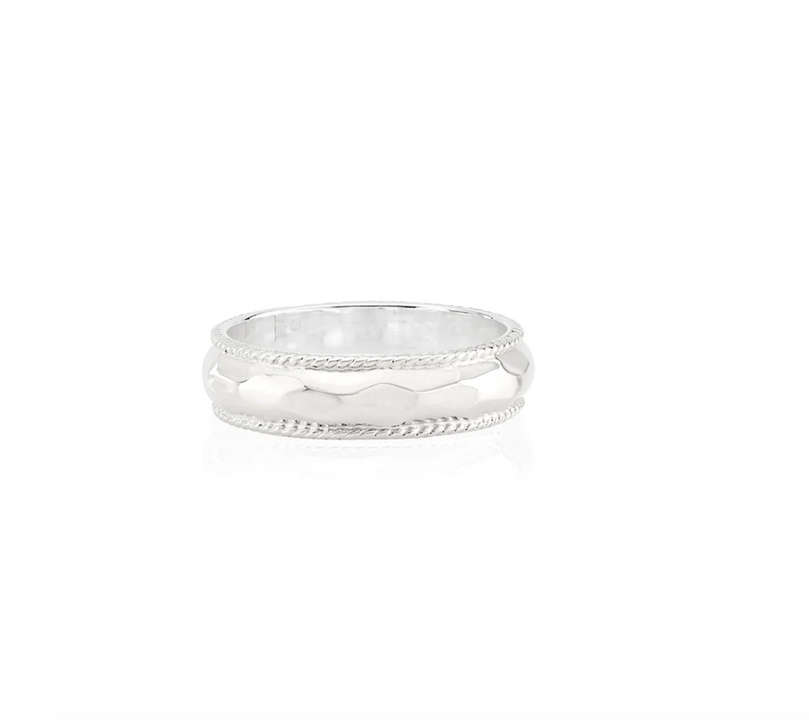 Anna Beck Silver Hammered Stacking Ring