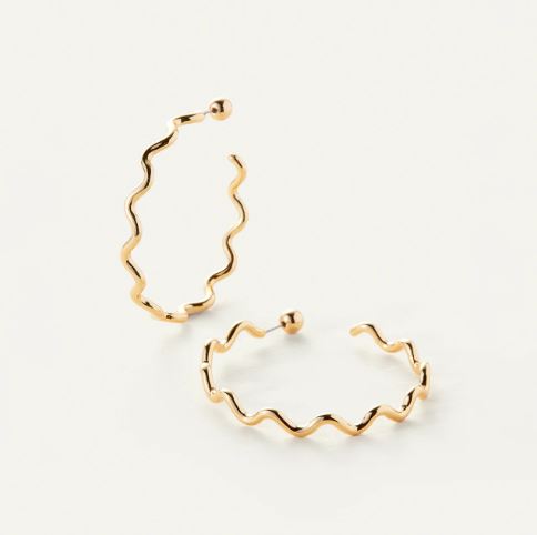 Jenny Bird Gold Squiggle Hoop Earrings