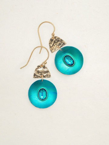 Holly Yashi Teal Royal Moon Earrings