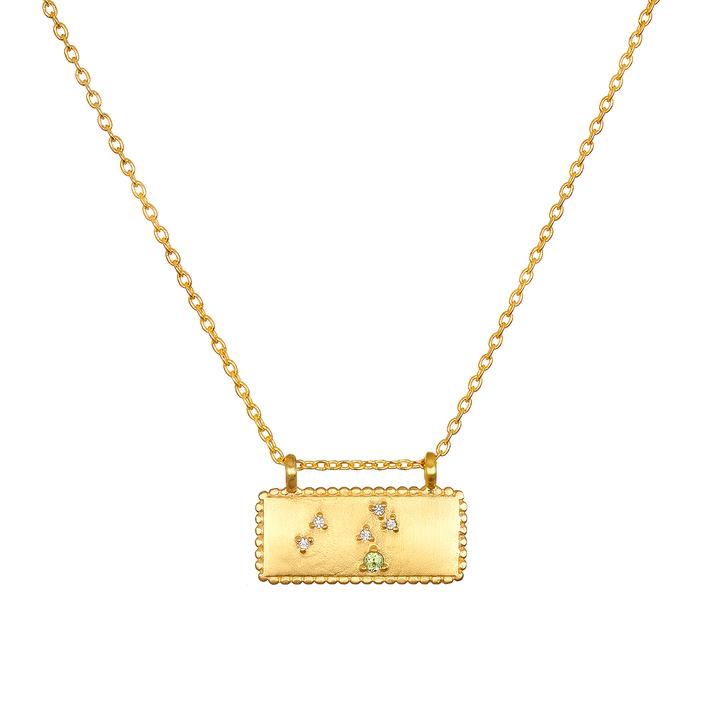 Satya Gold Leo Peridot Zodiac Necklace