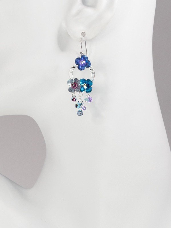 Holly Yashi Blue Silver 'Cascading Orchid' Earrings